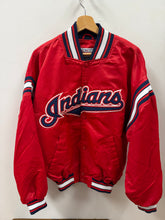 Load image into Gallery viewer, Cleveland Indians Satin Snap Up Jacket