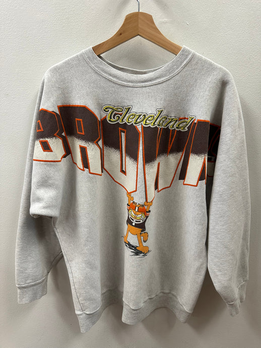 Cleveland Browns Garfield Spellout Crewneck Sweatshirt